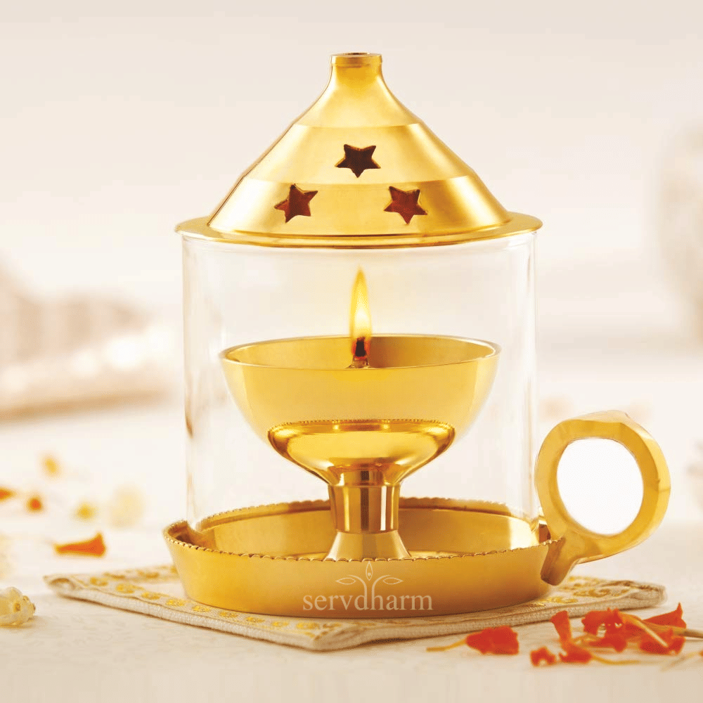 ServDharm Borosilicate Glass Akhand Diya - Pack of 1 ServDharm Borosilicate Glass Akhand Diya - Pack of 1
