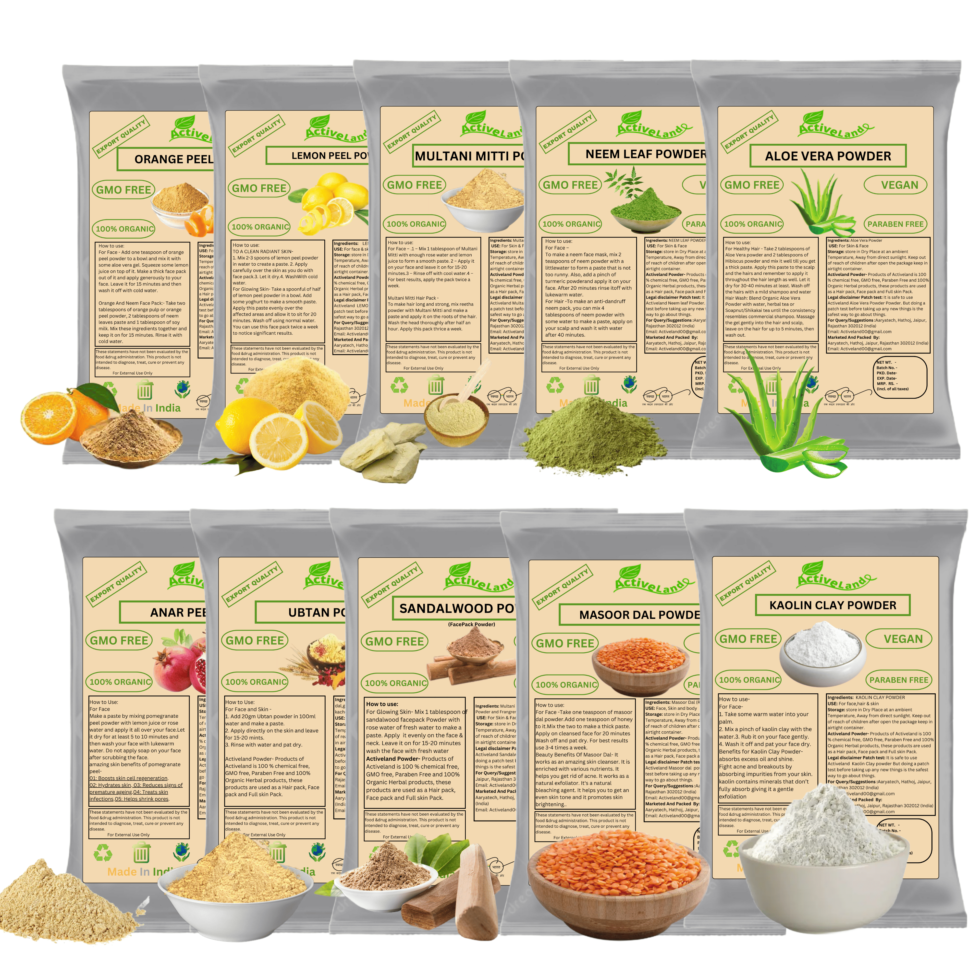     			Activeland - Fairness Face Pack for All Skin Type ( Pack of 10 )