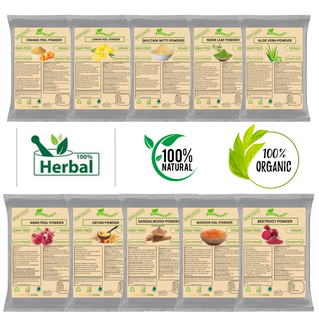 Activeland - Fairness Mask For All Skin Type ( Pack of 10 ) Activeland - Fairness Mask For All Skin Type ( Pack of 10 )