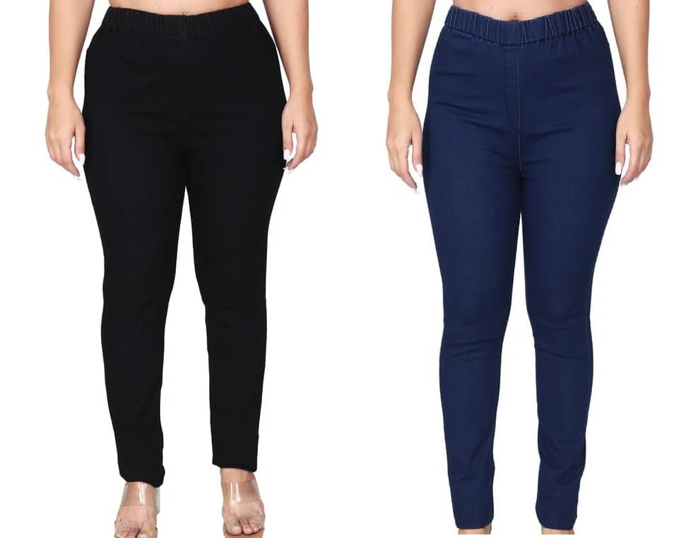 CIEARO VINTAGE - Denim Lycra Skinny Fit Black,Blue Women's Jeggings ( Pack of 2 )