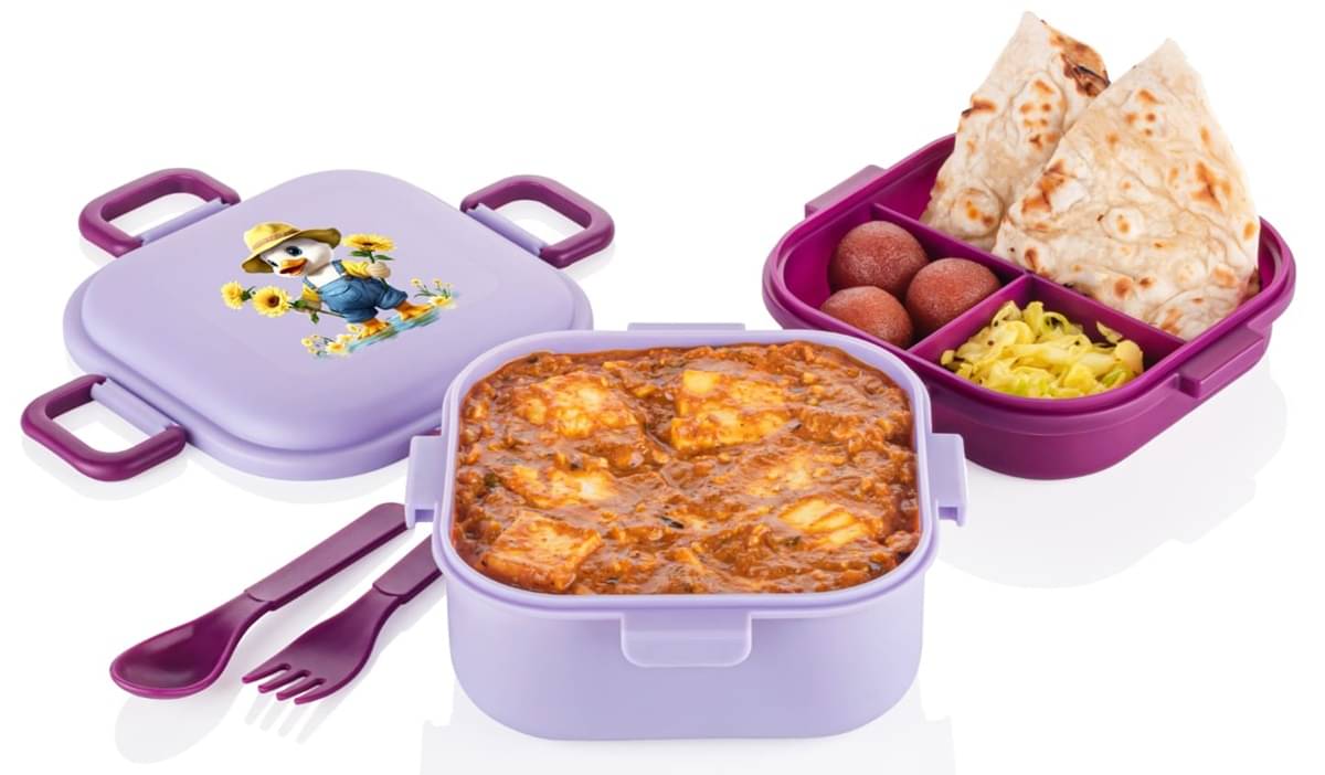     			Dark Sun Kitchenware 2 Layer 4 Sec. School/Office Plastic Lunch Box 1 - Container ( Pack of 1 )