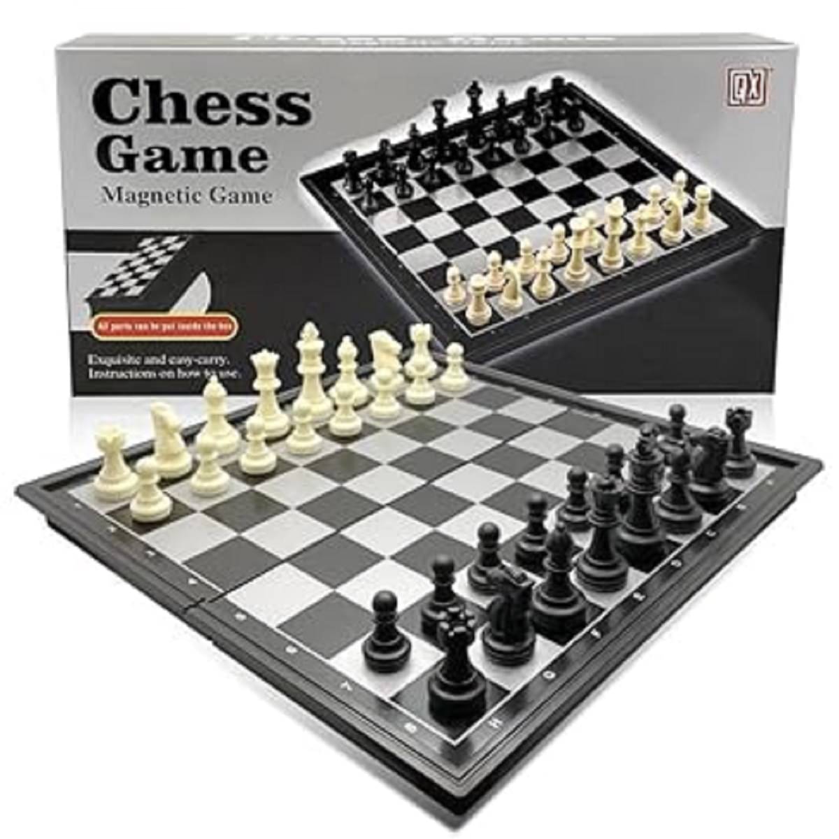 FEDIFU Chess Board Magnetic Chessboard Game Set Folding Travel Portable Case Travel Chessgame Premium Classic Black & Ivory Color Pieces Prefect Gift for Kids and Adults FEDIFU Chess Board Magnetic Chessboard Game Set Folding Travel Portable Case Travel Chessgame Premium Classic Black & Ivory Color Pieces Prefect Gift for Kids and Adults