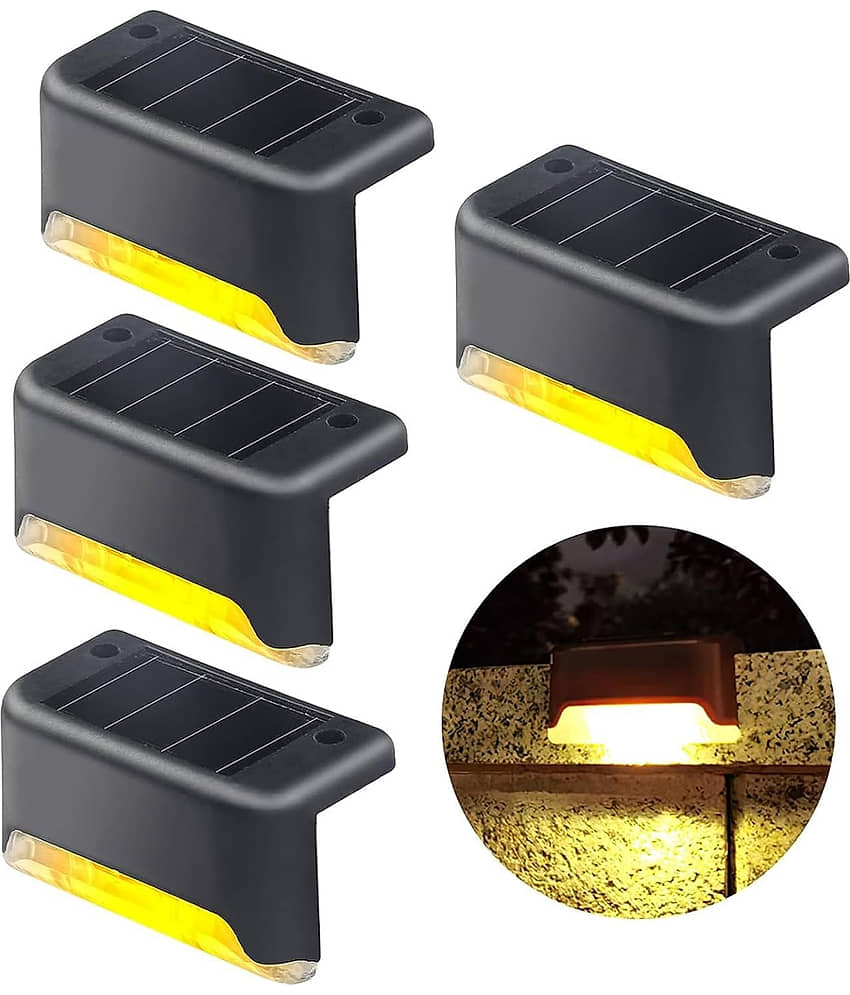 GEEO Deck Solar Light, Rechargeable LED Decorative Lamp, Solar Panel Lights for Outdoor Decks, Railing, Stairs, Step, with IP65 Protection Wide Angle Lighting Pack of 4 - Sports and Fitness Equipment | Buy online on ZillyBuy