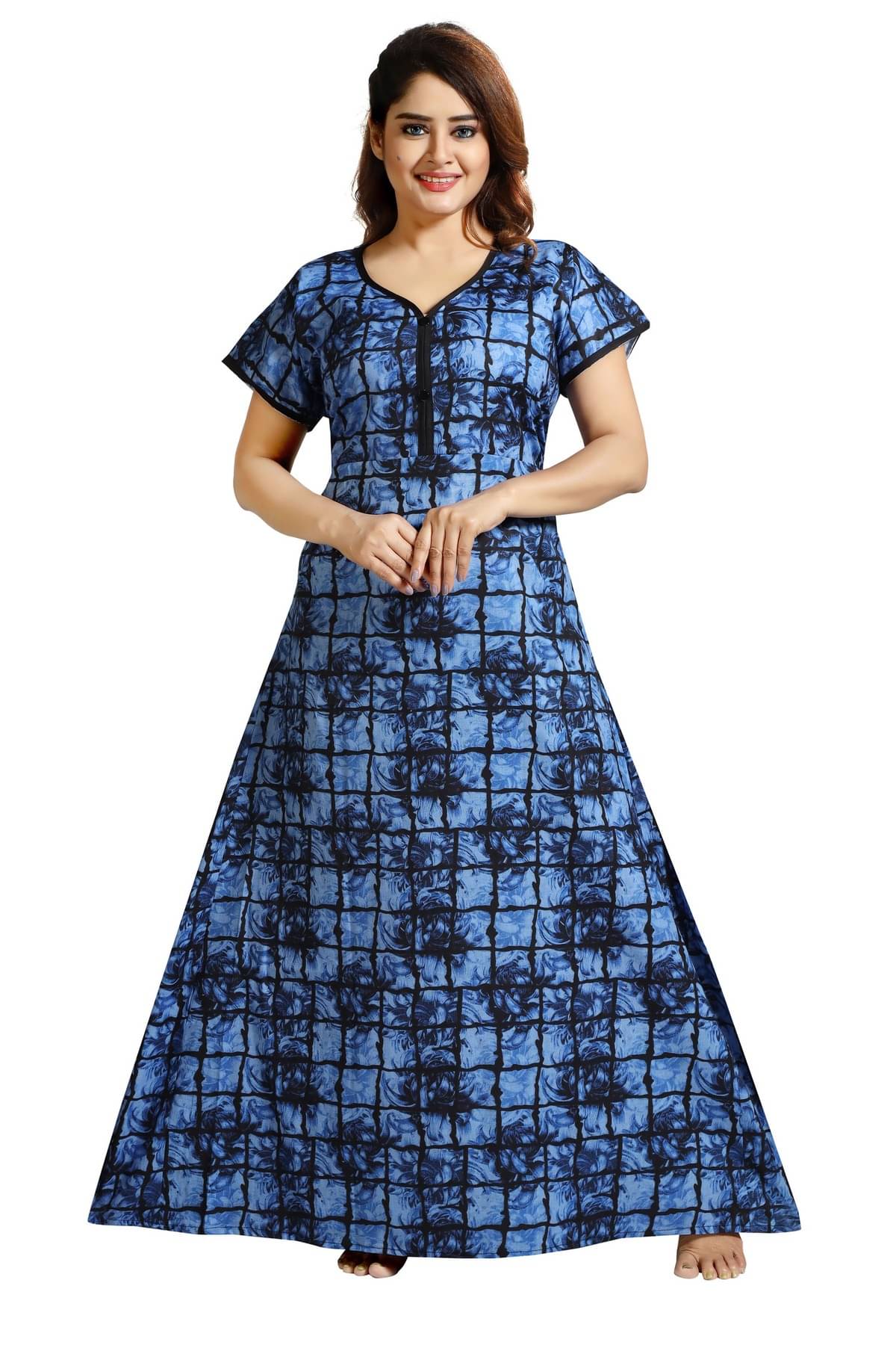 INNER BEATS Multi Color Cotton Women's Nightwear Nighty & Night Gowns ( Pack of 1 ) INNER BEATS Multi Color Cotton Women's Nightwear Nighty & Night Gowns ( Pack of 1 )