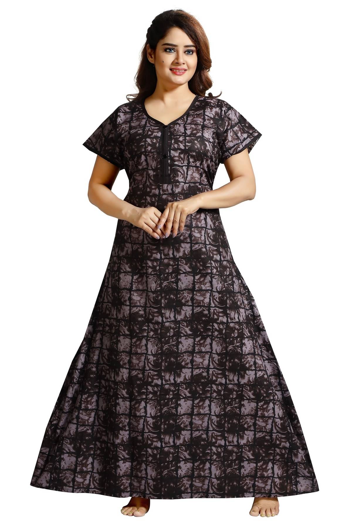 INNER BEATS Multi Color Cotton Women's Nightwear Nighty & Night Gowns ( Pack of 1 )     			INNER BEATS Multi Color Cotton Women's Nightwear Nighty & Night Gowns ( Pack of 1 )