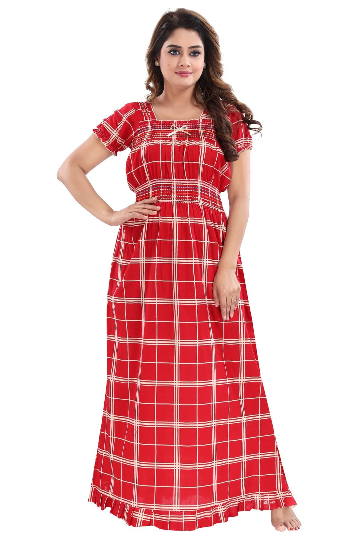     			INNER BEATS Multicolor Cotton Blend Women's Nightwear Night Dress ( Pack of 1 )