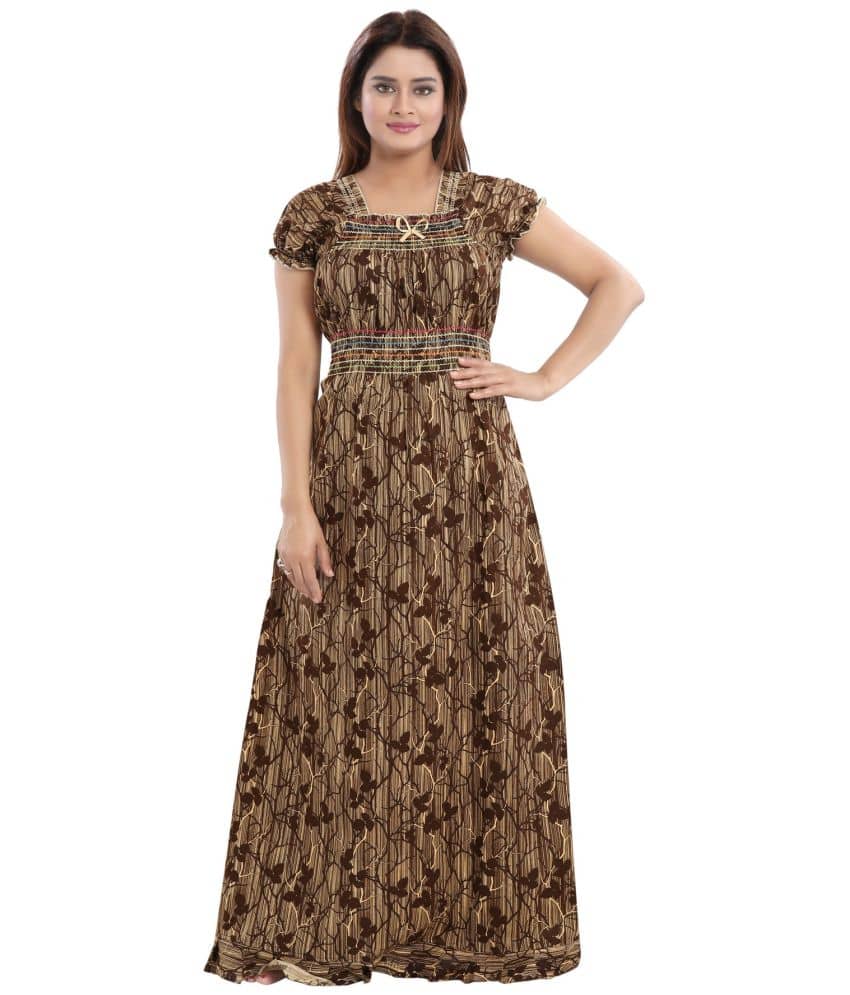 INNER BEATS Multicolor Cotton Blend Women's Nightwear Night Dress ( Pack of 1 ) - Nightwear & Loungewear | Buy online on ZillyBuy