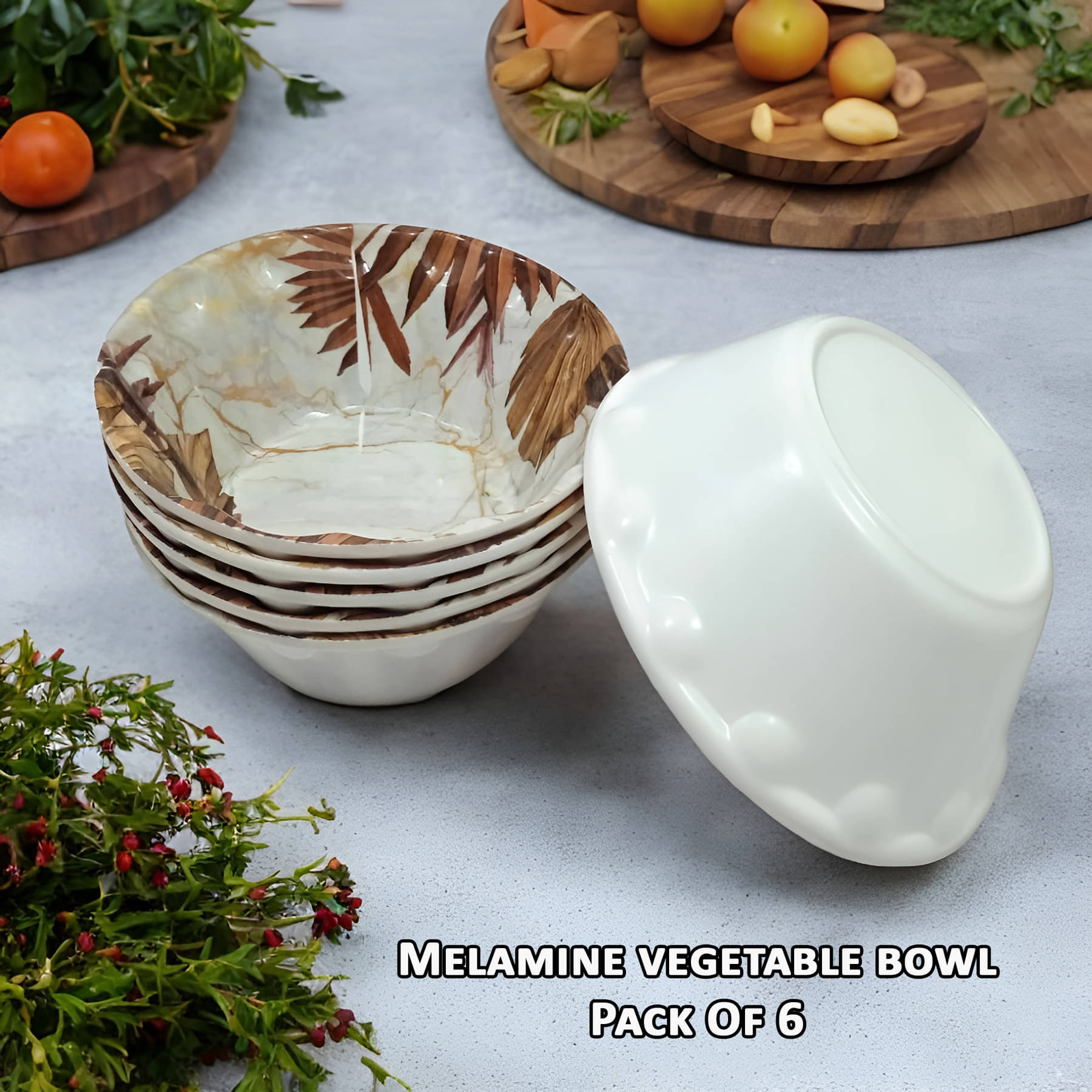 Inpro Melamine Vegetable Bowl 200 mL ( Set of 6 ) Inpro Melamine Vegetable Bowl 200 mL ( Set of 6 )