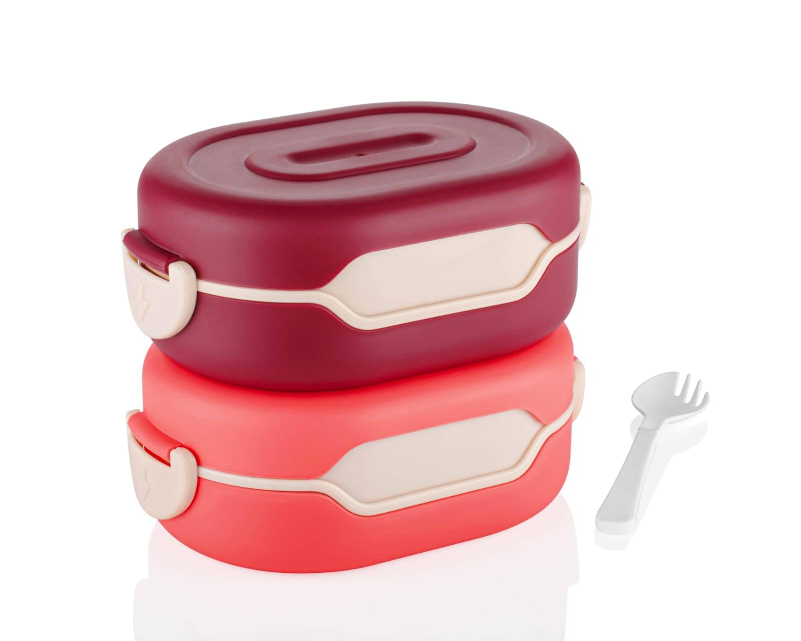     			MAGICSPOON Office Lunch Box Plastic School Lunch Boxes 2 - Container ( Pack of 2 )