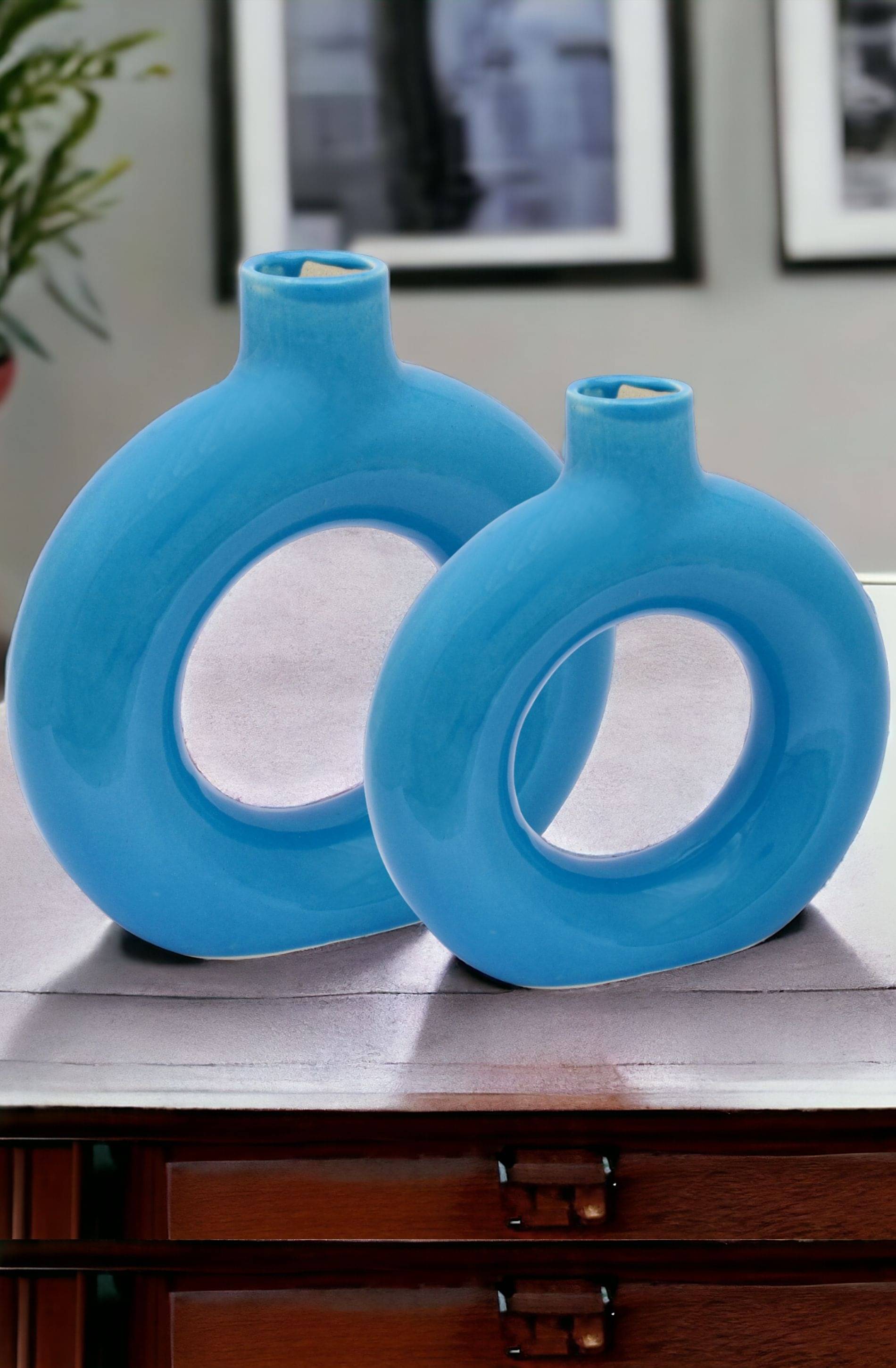     			Malaikah Ceramic Table Vase 20 cms - Pack of 2