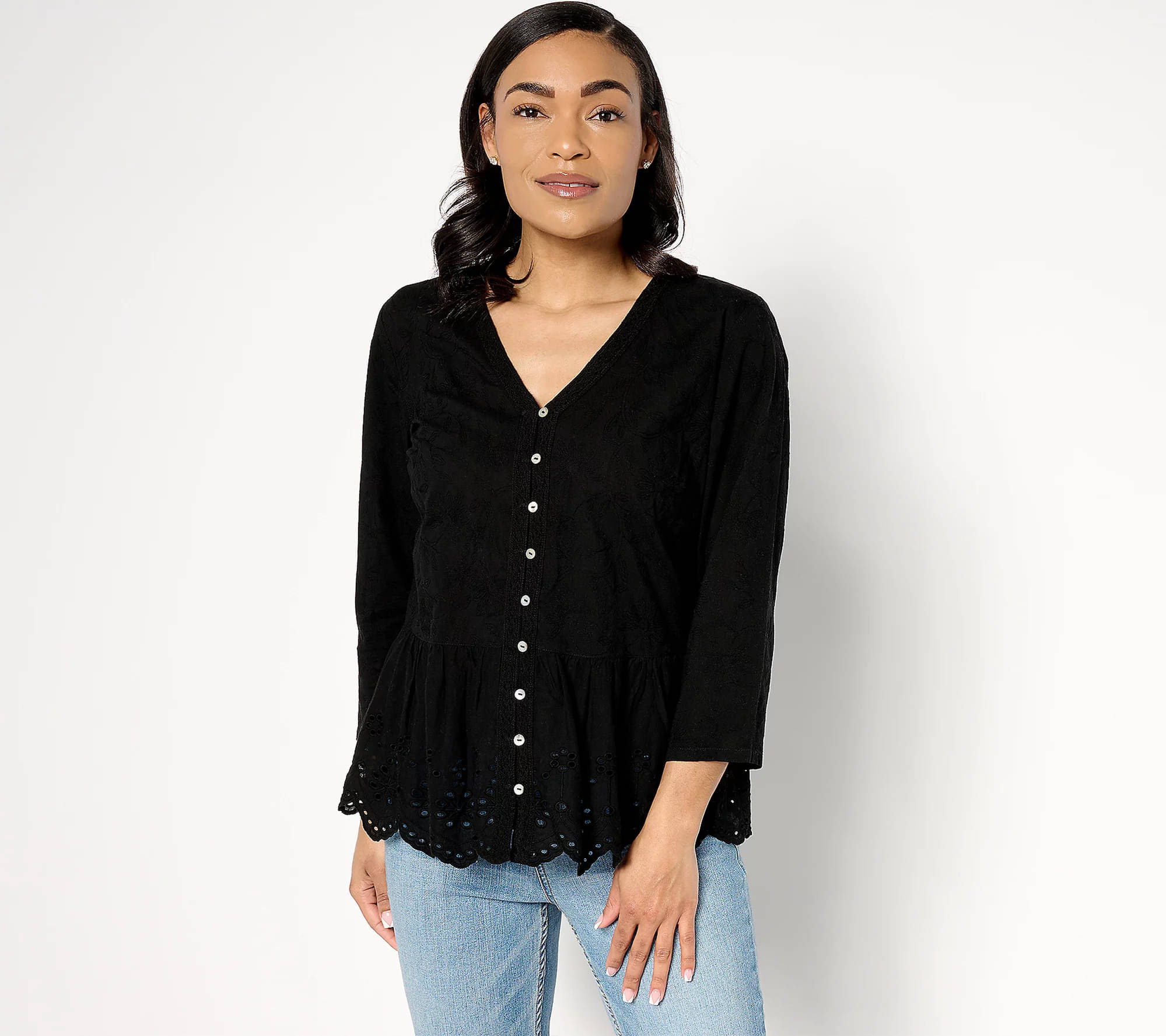     			Mishey Women's Cotton A-Line Top ( Black )