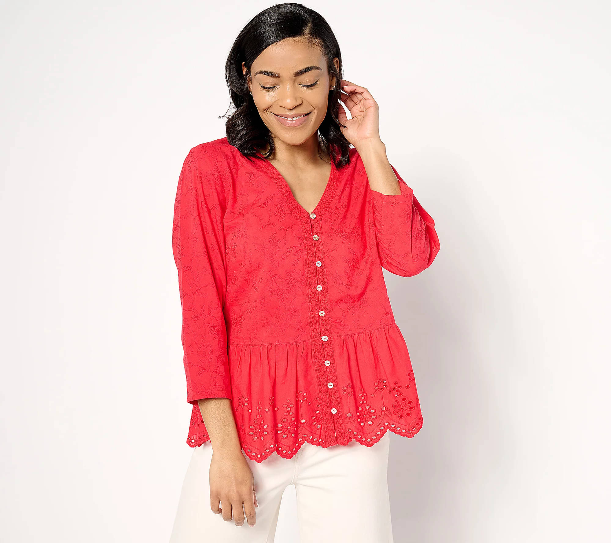     			Mishey Women's Cotton A-Line Top ( Red )