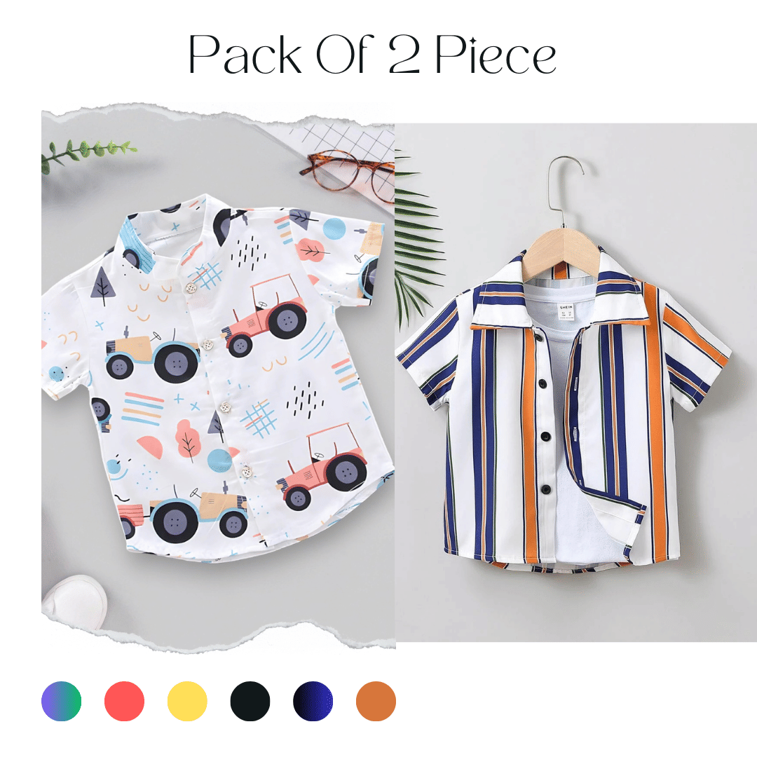 Dutt Creation Pack of 2 Boys Cotton Blend Half Sleeves Shirt ( Navy Blue ) Dutt Creation Pack of 2 Boys Cotton Blend Half Sleeves Shirt ( Navy Blue )