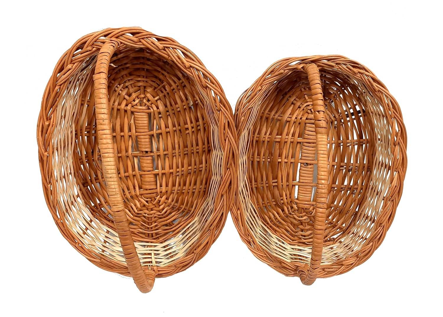 PRANSUNITA Wood Decorative Multipurpose Storage & Gifting Kashmir Basket ( Pack of 2 ) PRANSUNITA Wood Decorative Multipurpose Storage & Gifting Kashmir Basket ( Pack of 2 )