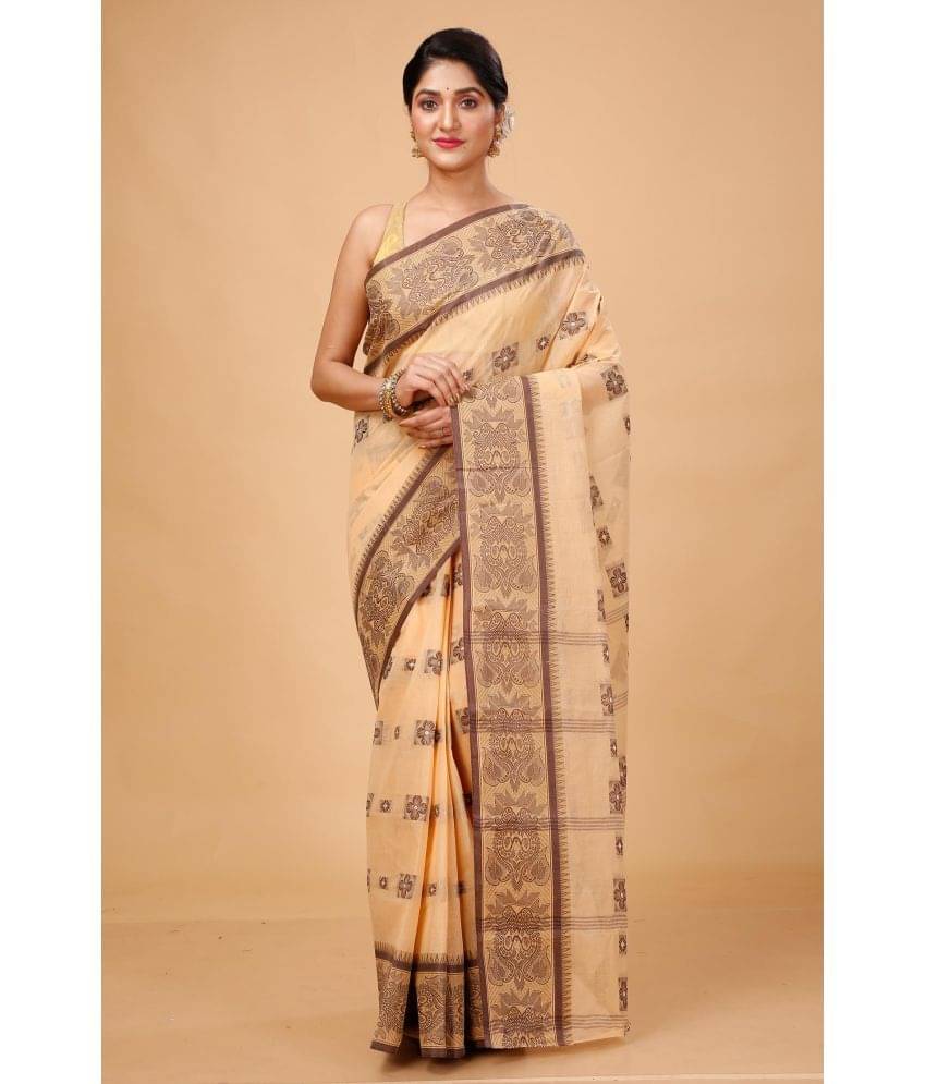     			Puspika Cotton Woven Saree Without Blouse Piece ( Cream )