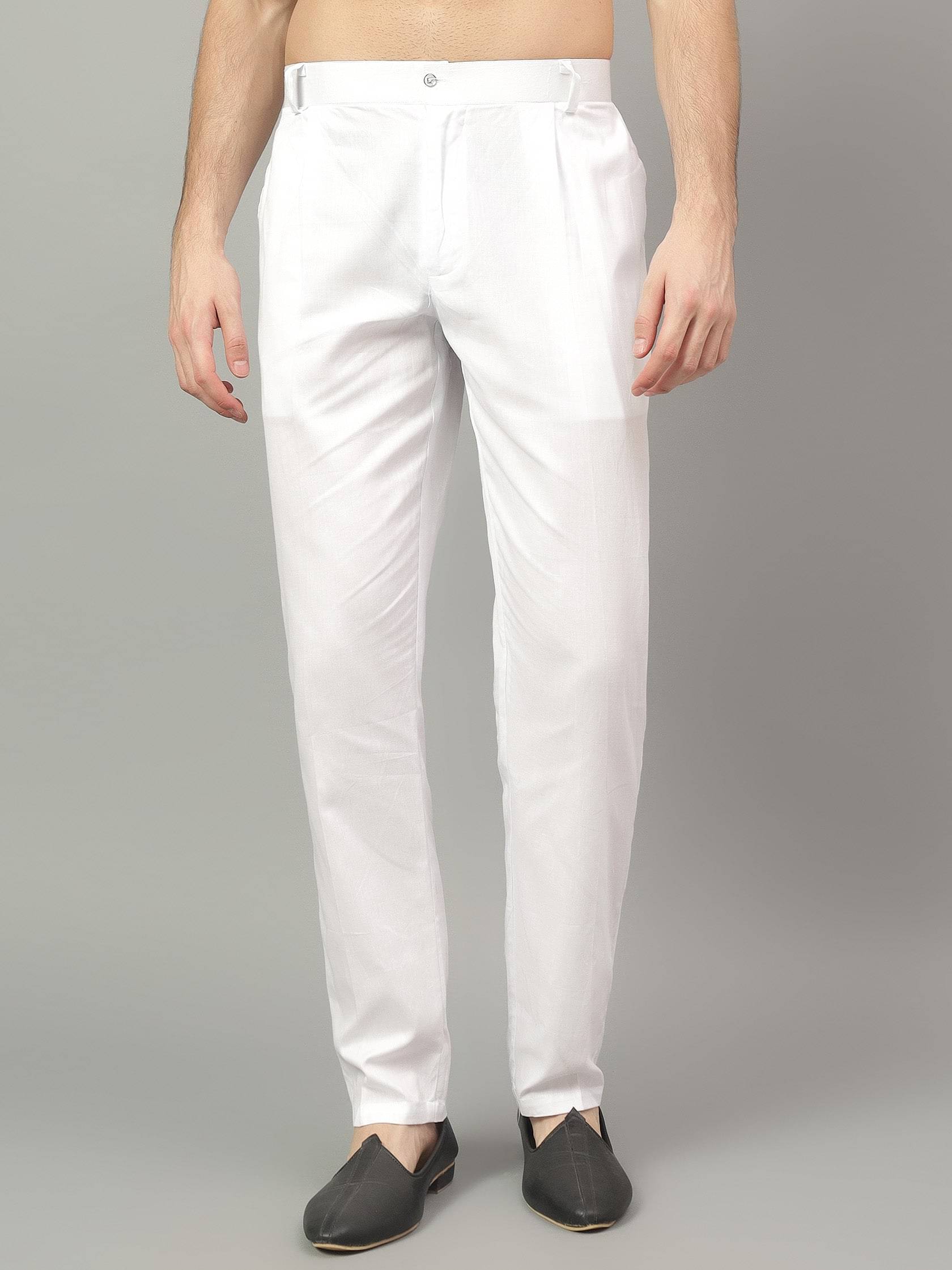     			Yugnik Regular Flat Men's Joggers - White ( Pack of 1 )
