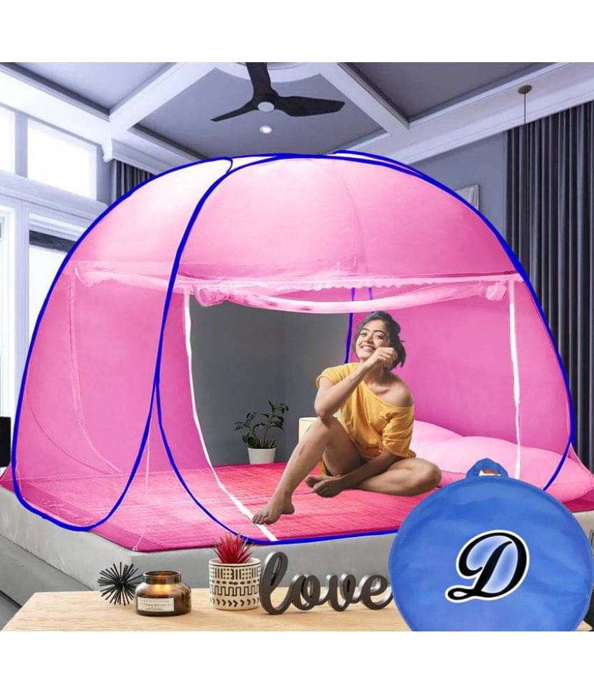    			didhiti - Pink Polycotton Foldable Mosquito Net, Machardani ( Pack of 1 )