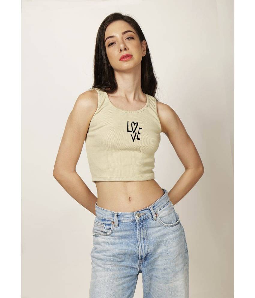 fashion and youth Women's Cotton Blend Crop Top ( Beige ) fashion and youth Women's Cotton Blend Crop Top ( Beige )