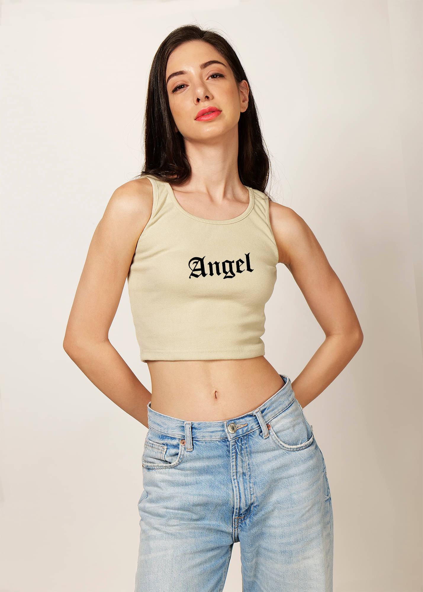     			fashion and youth Women's Cotton Blend Crop Top ( Beige )