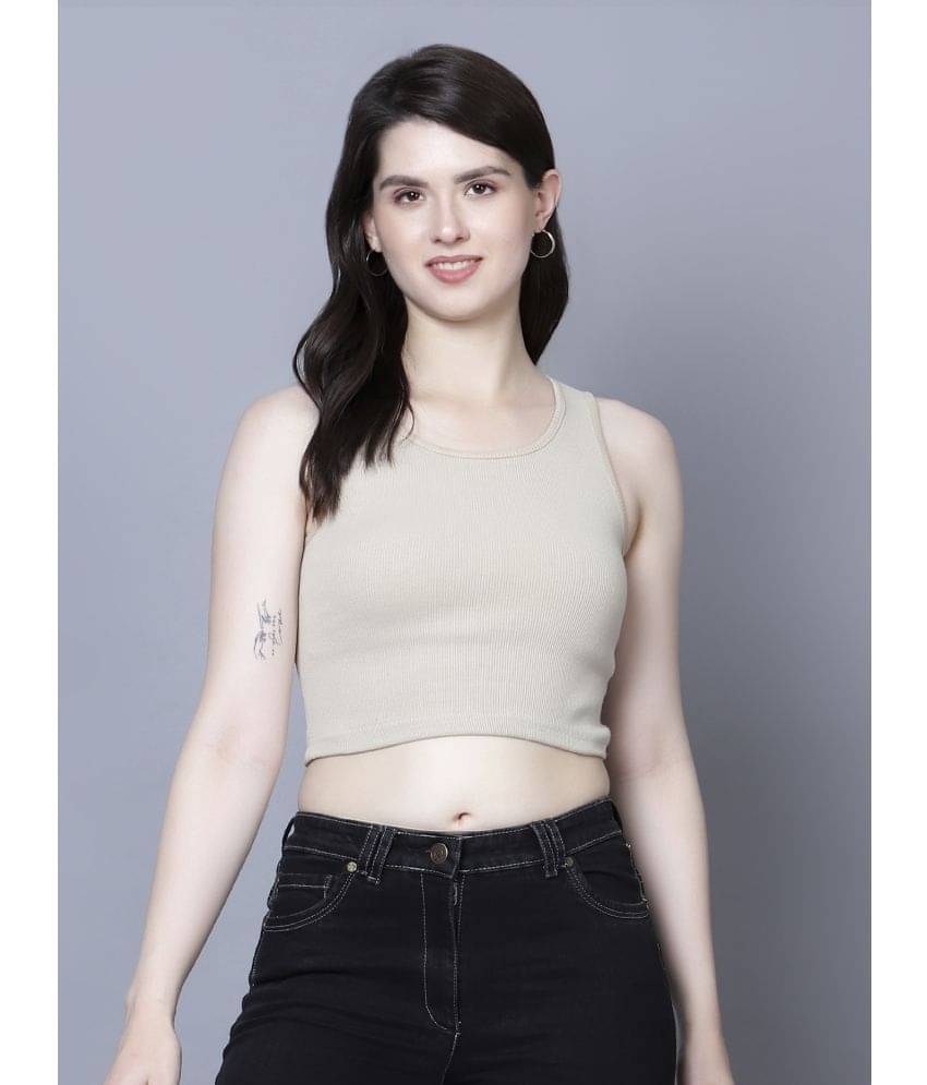     			fashion and youth Women's Cotton Blend Crop Top ( Beige )