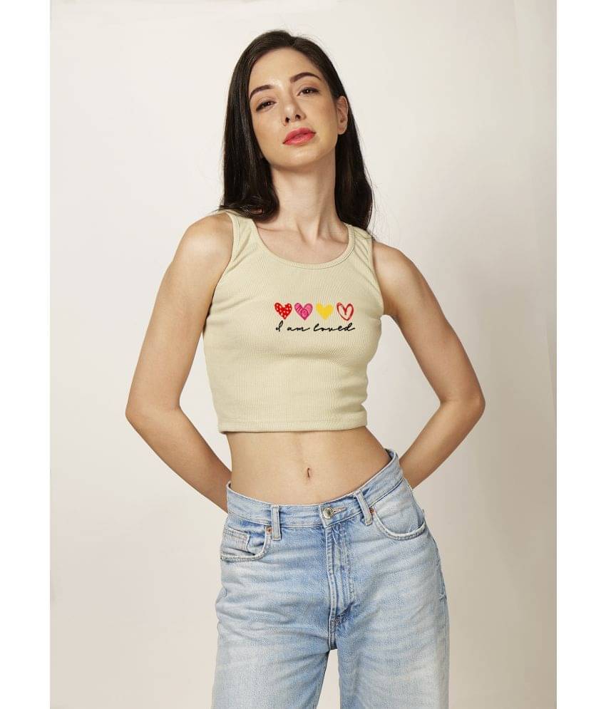     			fashion and youth Women's Cotton Blend Crop Top ( Beige )