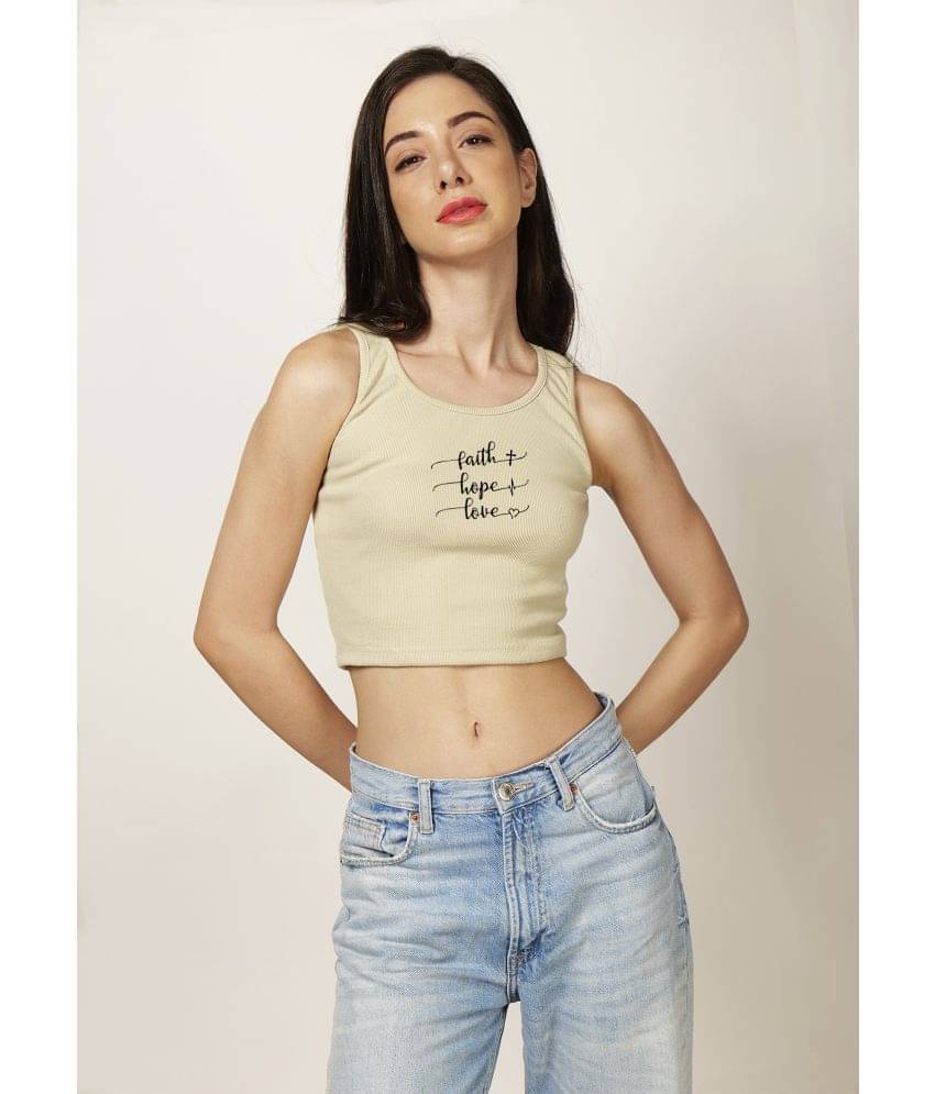     			fashion and youth Women's Cotton Blend Crop Top ( Beige )