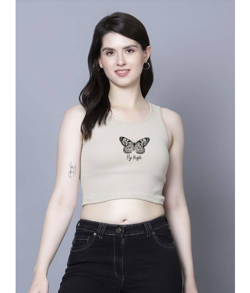     			fashion and youth Women's Cotton Blend Crop Top ( Beige )