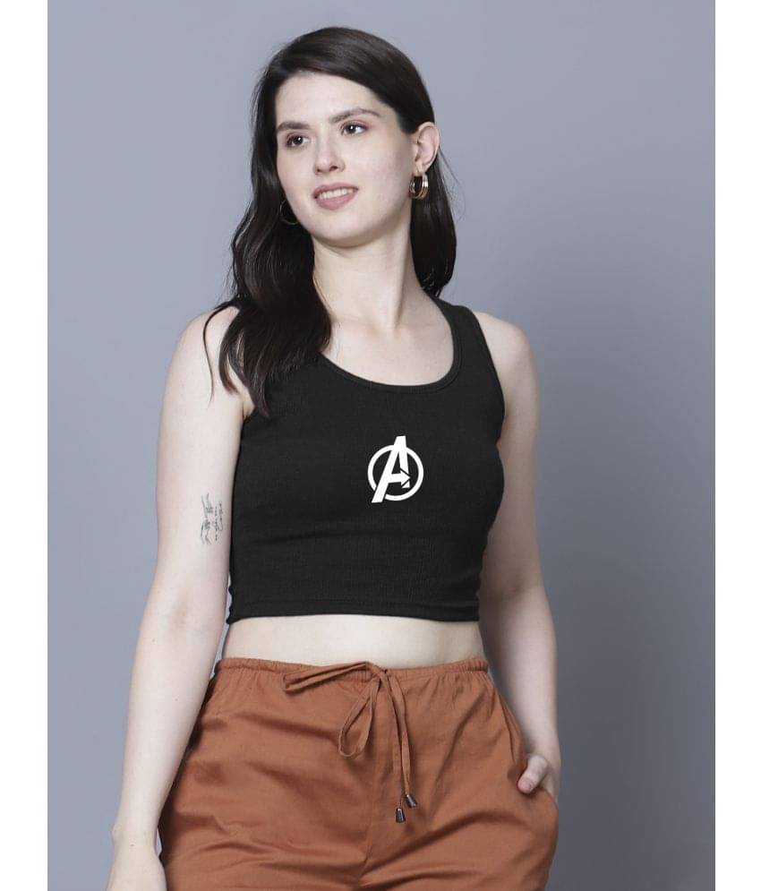    			fashion and youth Women's Cotton Blend Crop Top ( Black )