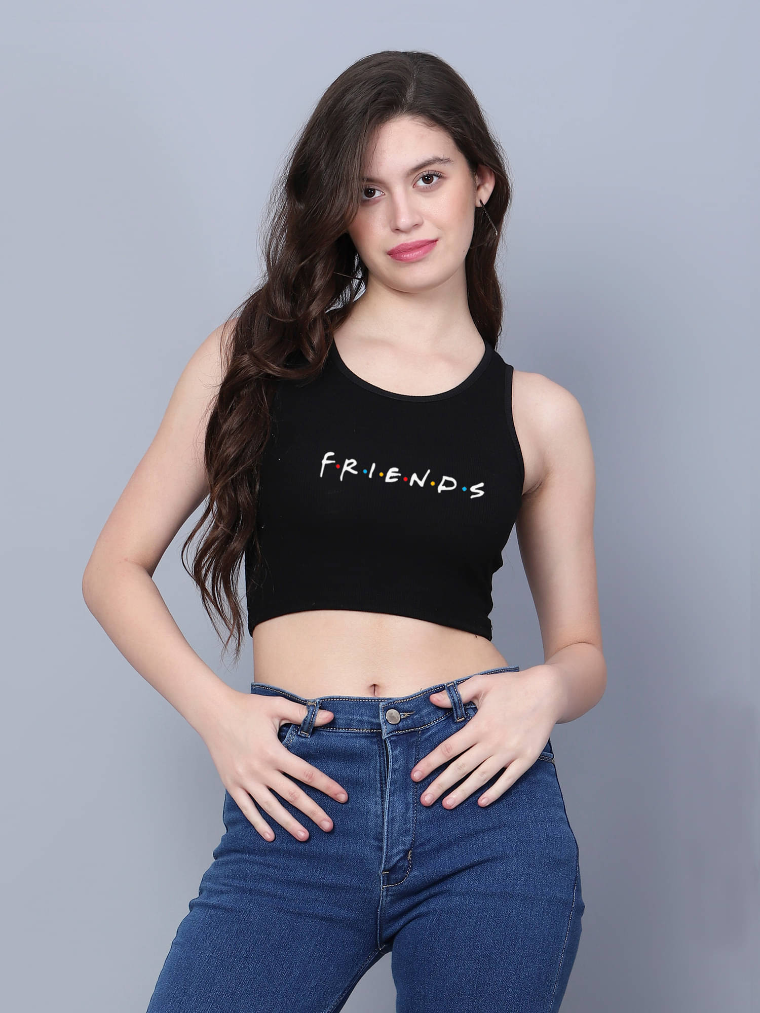 fashion and youth Women's Cotton Blend Crop Top ( Black ) fashion and youth Women's Cotton Blend Crop Top ( Black )