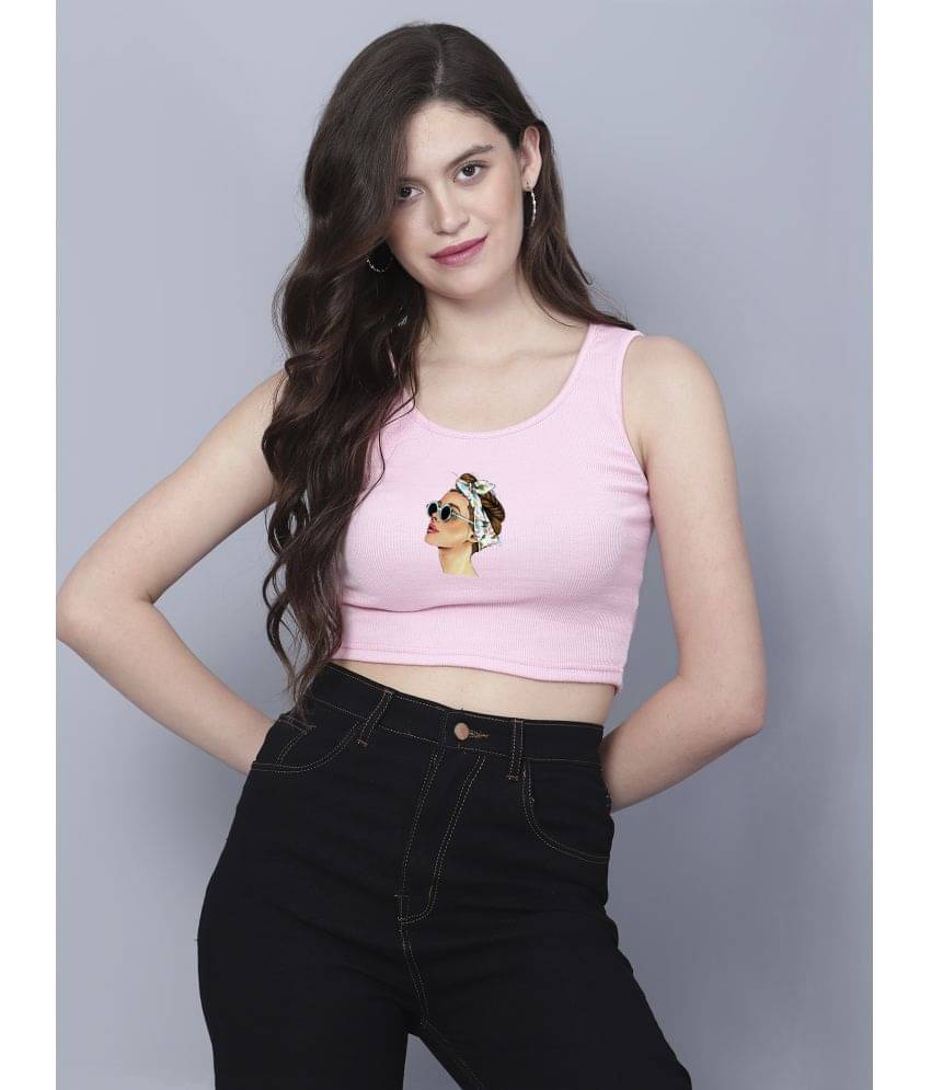     			fashion and youth Women's Cotton Blend Crop Top ( Pink )