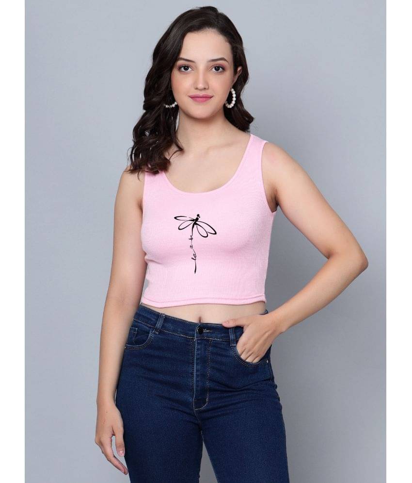     			fashion and youth Women's Cotton Blend Crop Top ( Pink )