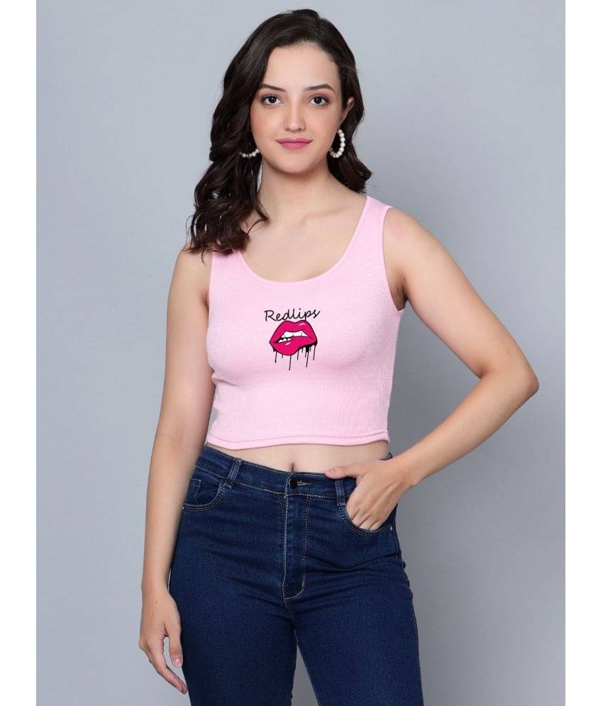     			fashion and youth Women's Cotton Blend Crop Top ( Pink )