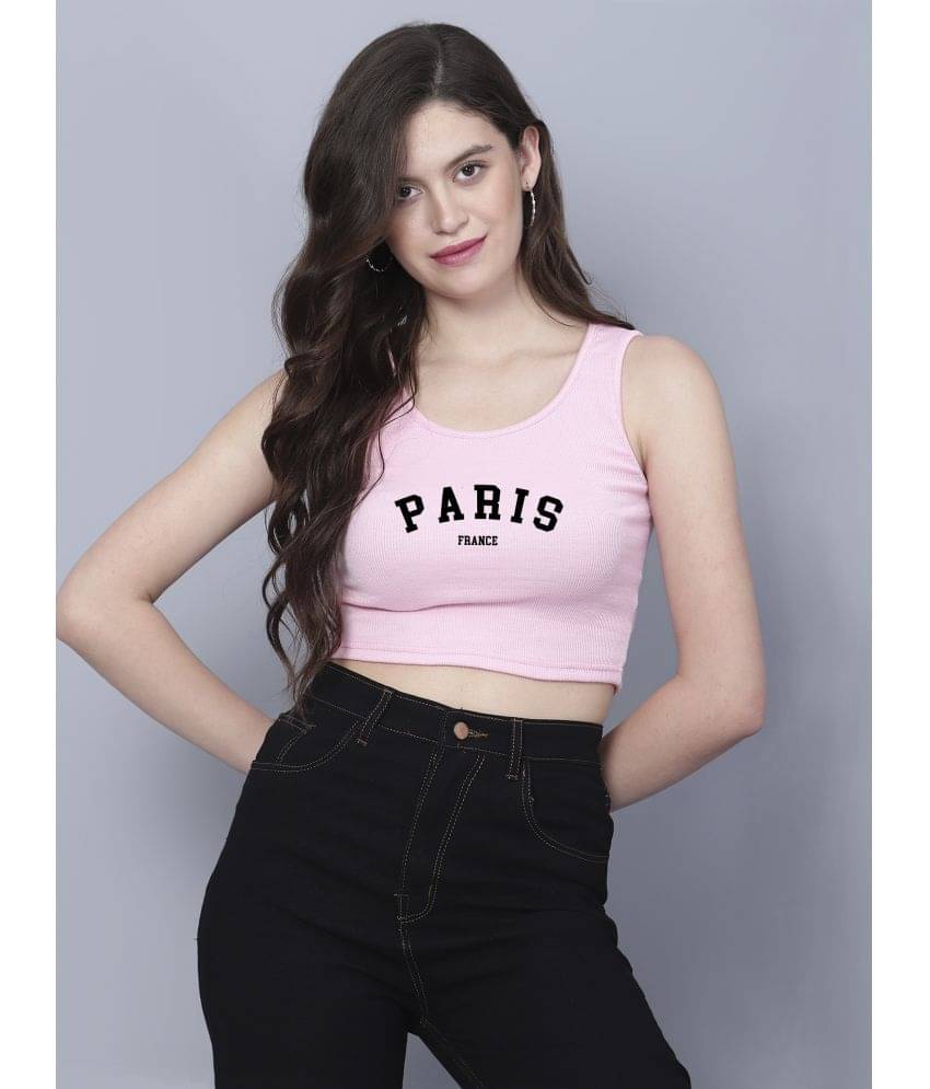     			fashion and youth Women's Cotton Blend Crop Top ( Pink )