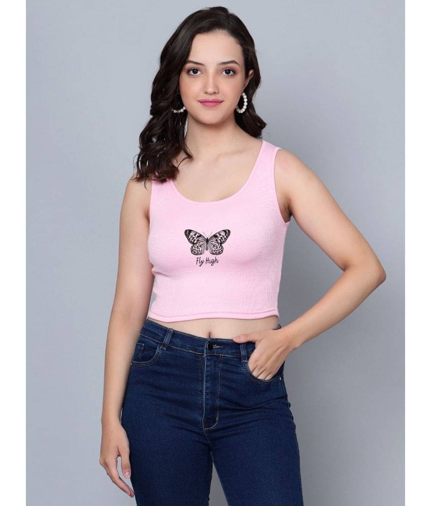     			fashion and youth Women's Cotton Blend Crop Top ( Pink )