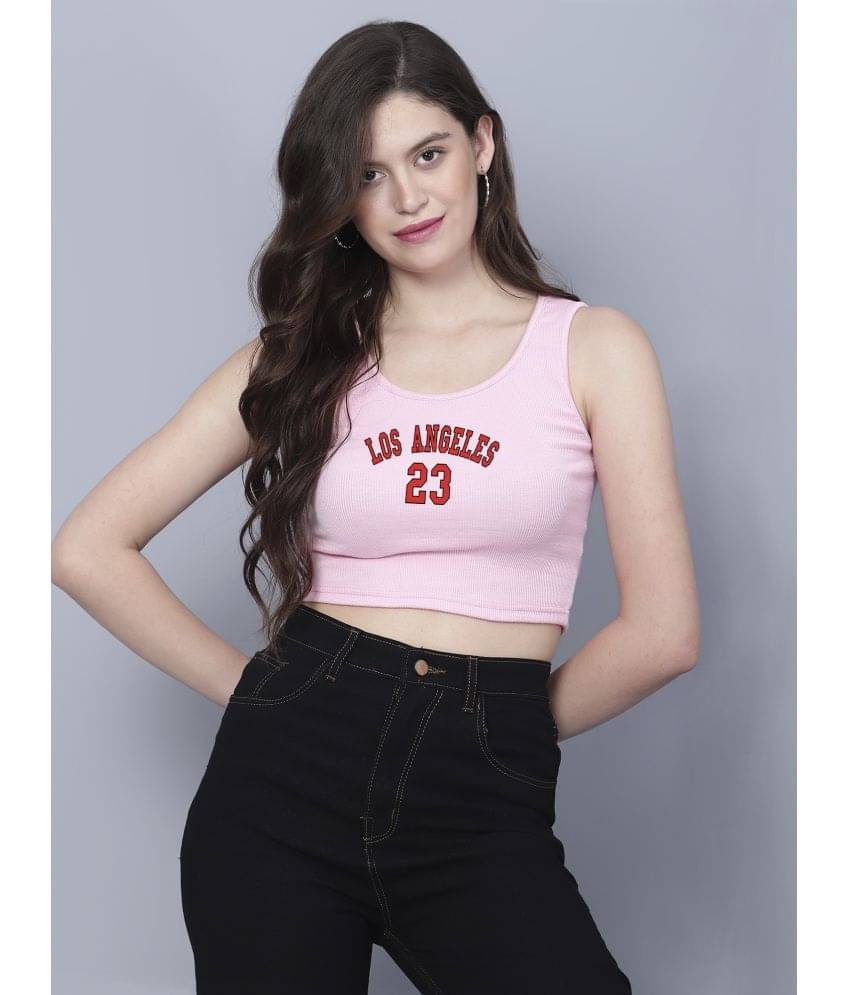     			fashion and youth Women's Cotton Blend Crop Top ( Pink )