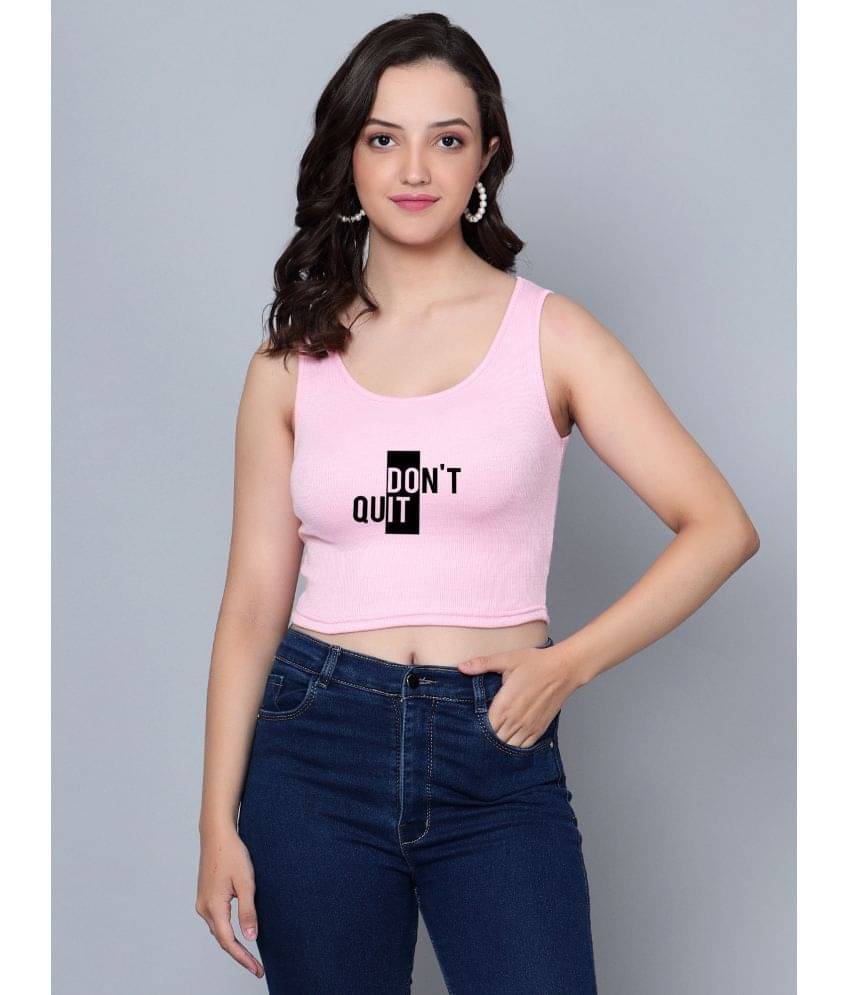 fashion and youth Women's Cotton Blend Crop Top ( Pink ) fashion and youth Women's Cotton Blend Crop Top ( Pink )