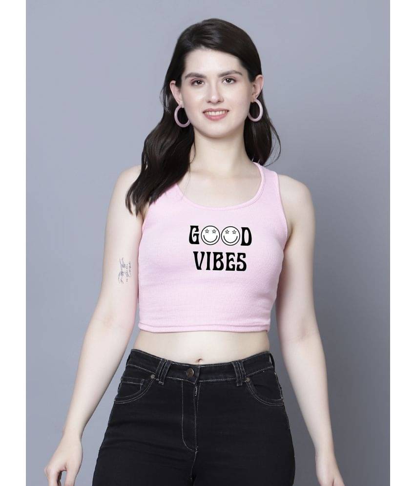     			fashion and youth Women's Cotton Blend Crop Top ( Pink )