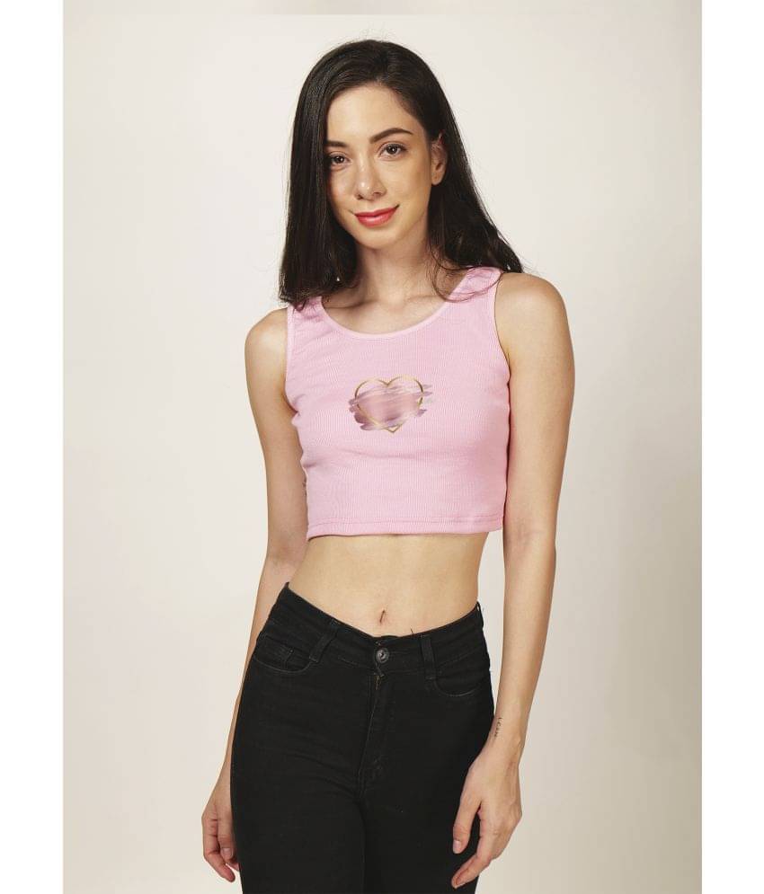     			fashion and youth Women's Cotton Blend Crop Top ( Pink )