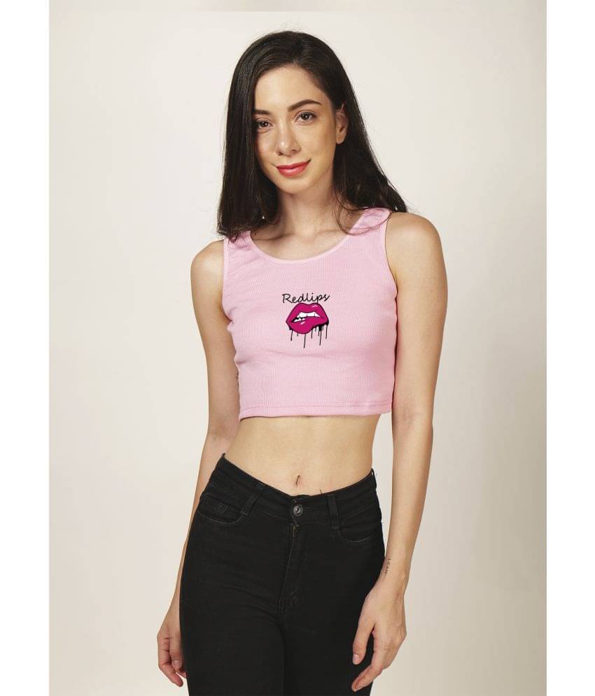     			fashion and youth Women's Cotton Blend Crop Top ( Pink )