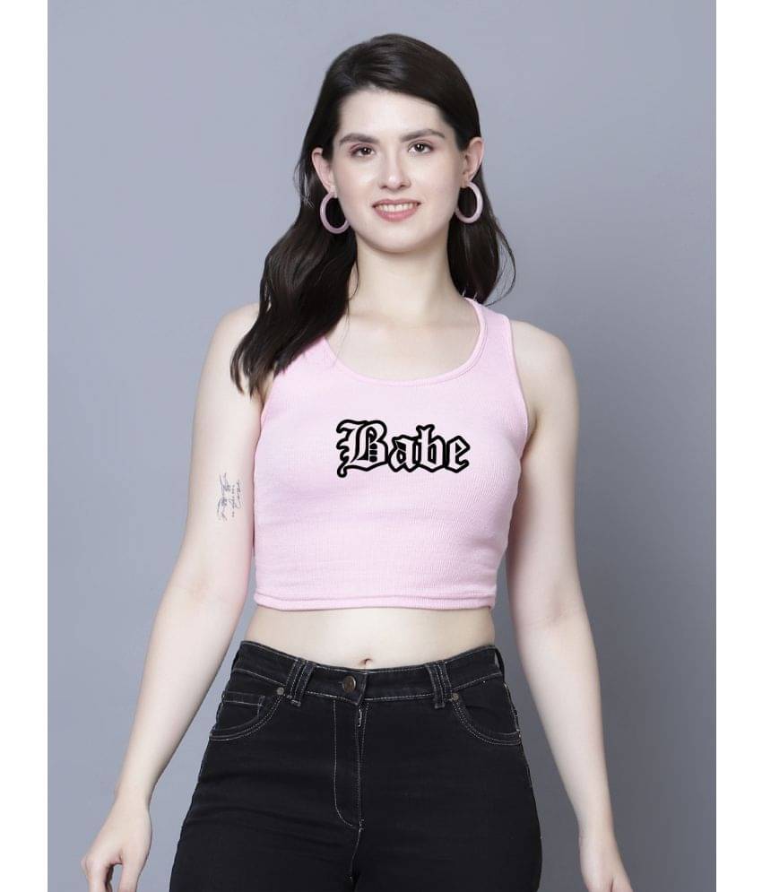     			fashion and youth Women's Cotton Blend Crop Top ( Pink )