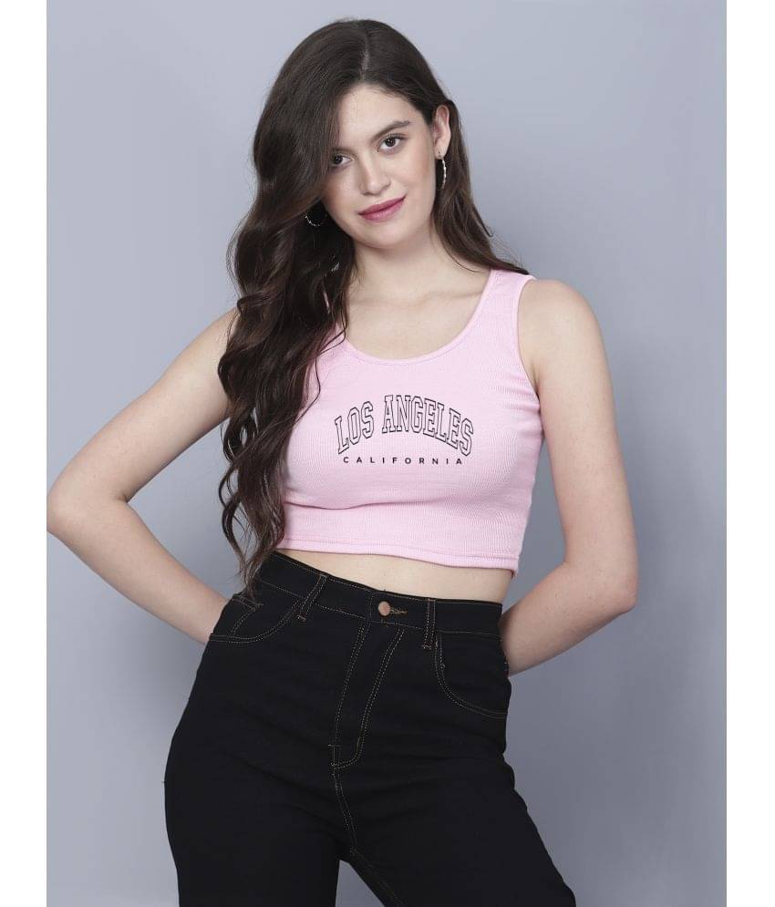     			fashion and youth Women's Cotton Blend Crop Top ( Pink )