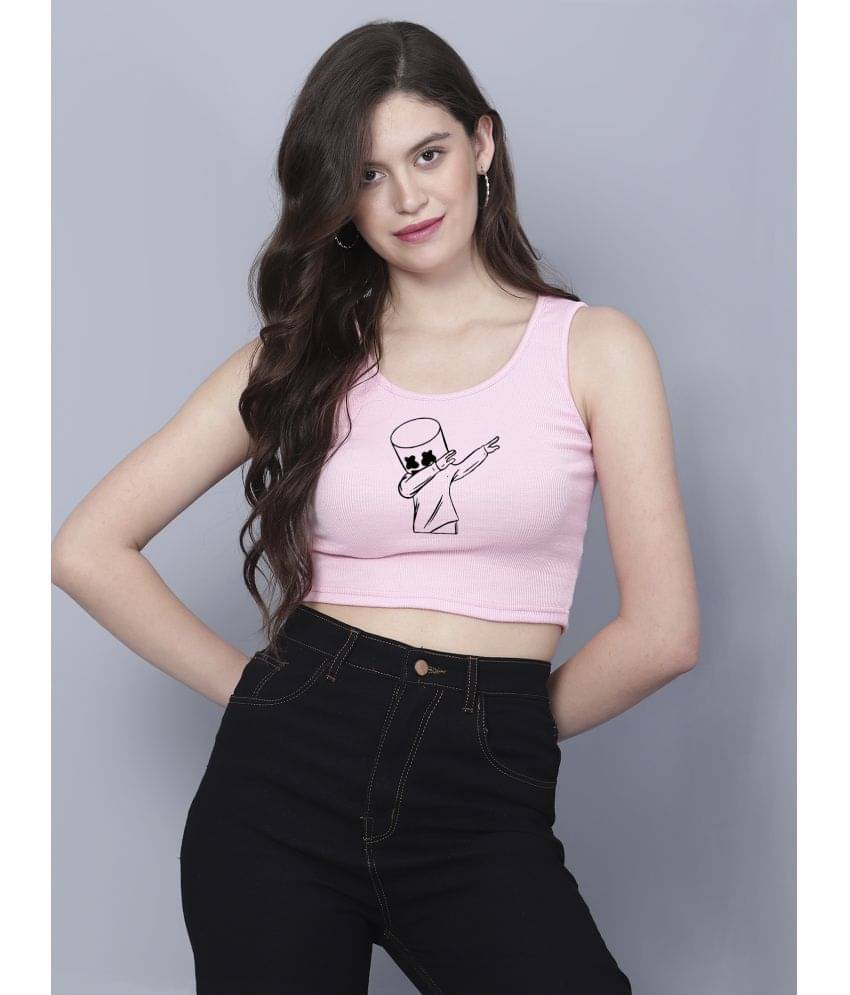     			fashion and youth Women's Cotton Blend Crop Top ( Pink )