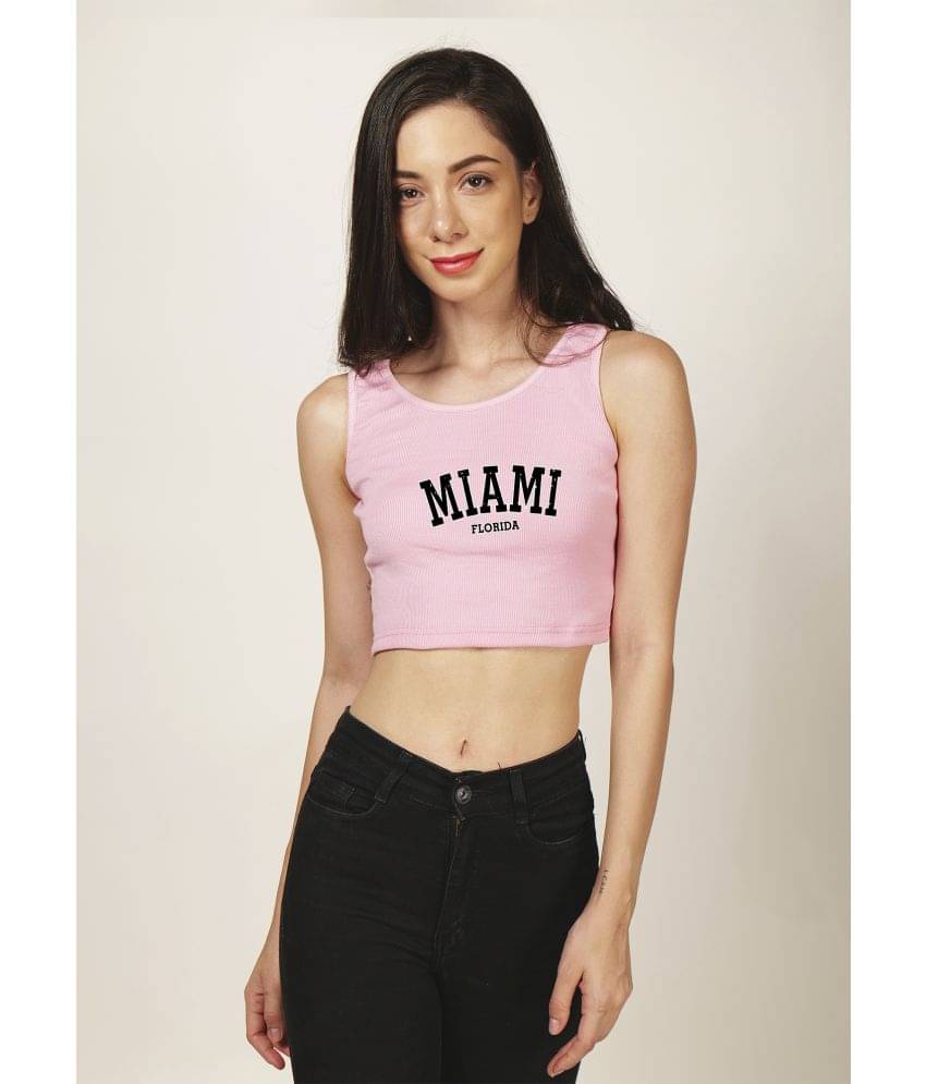     			fashion and youth Women's Cotton Blend Crop Top ( Pink )