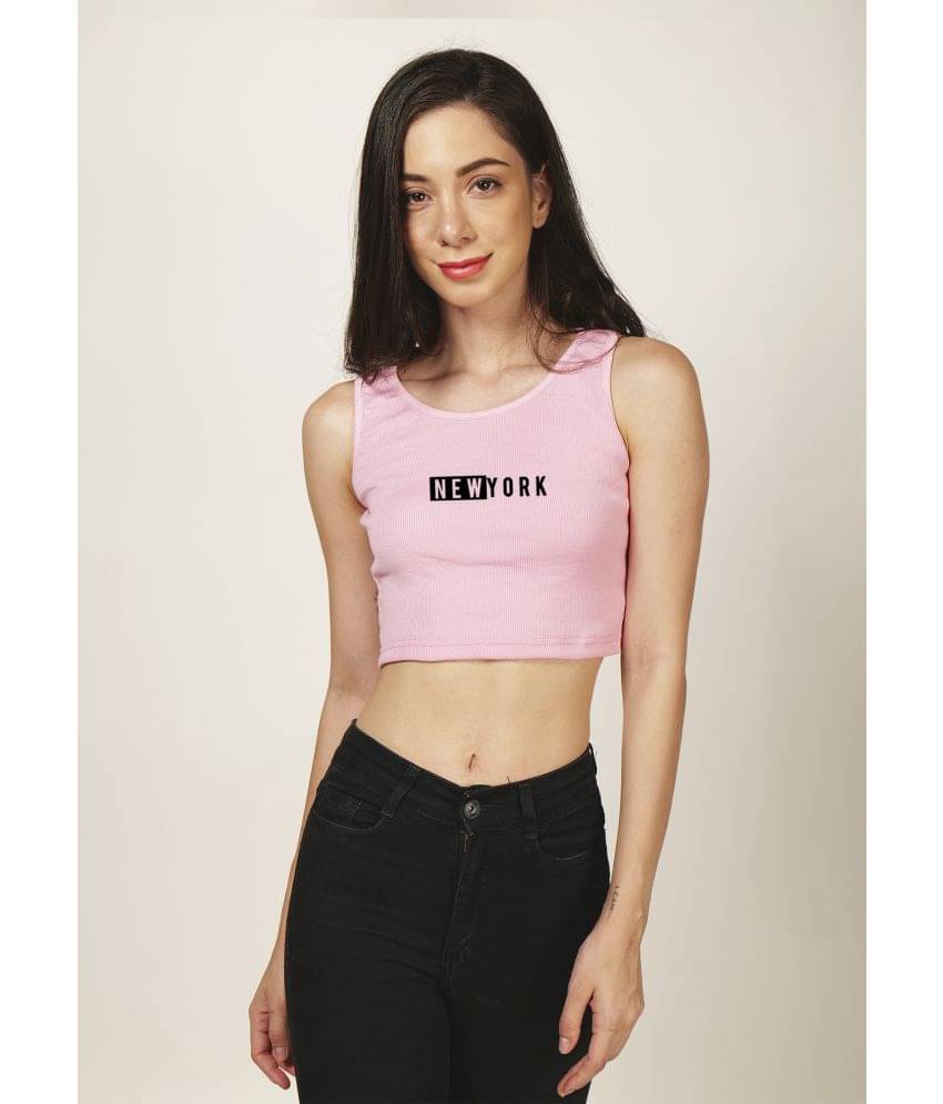     			fashion and youth Women's Cotton Blend Crop Top ( Pink )