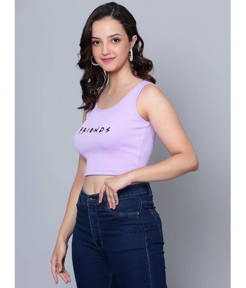     			fashion and youth Women's Cotton Blend Crop Top ( Purple )