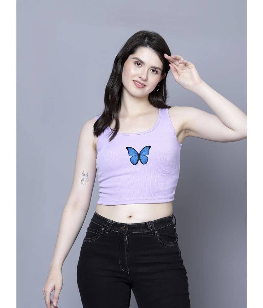 fashion and youth Women's Cotton Blend Crop Top ( Purple ) fashion and youth Women's Cotton Blend Crop Top ( Purple )