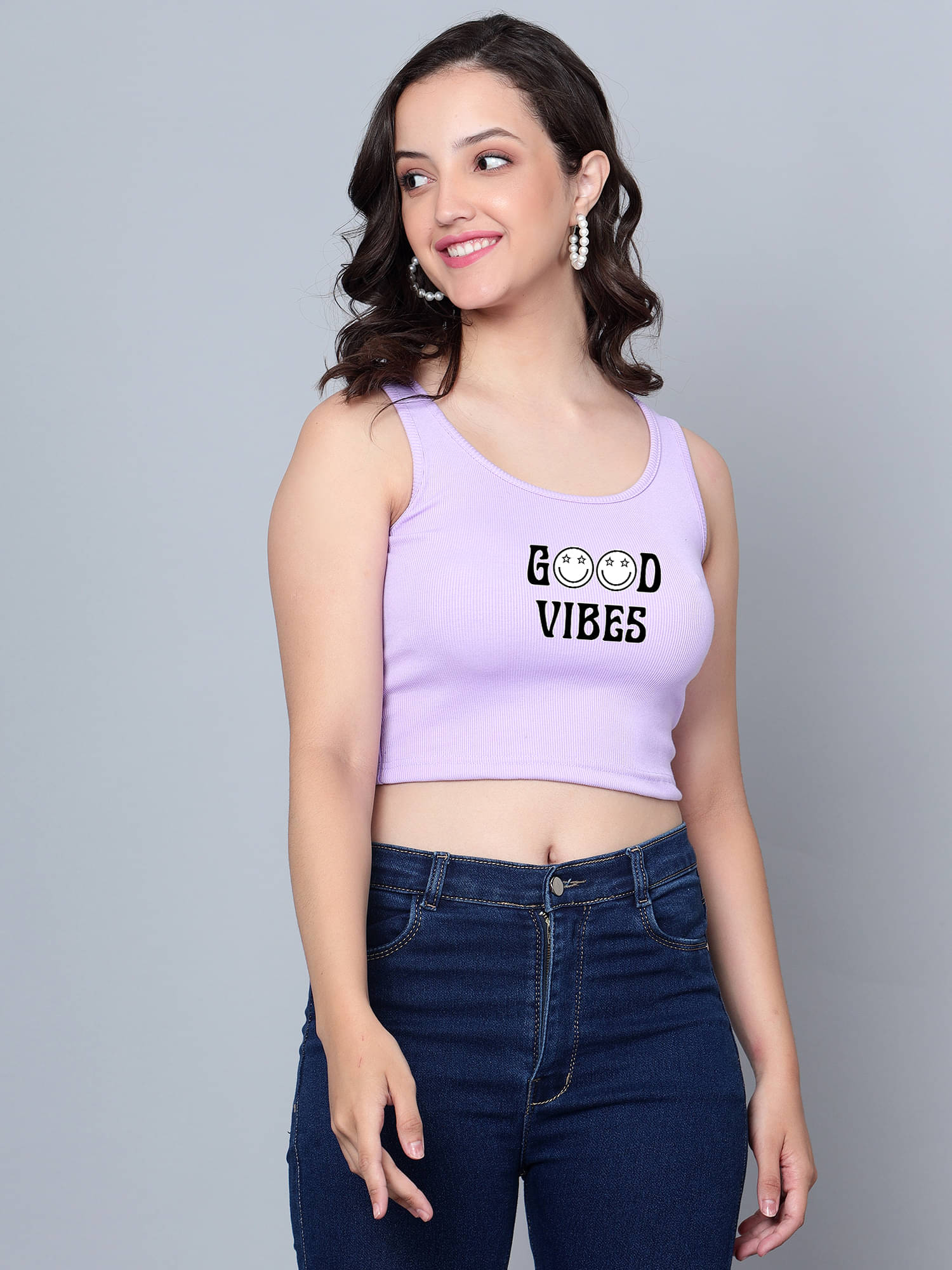 fashion and youth Women's Cotton Blend Crop Top ( Purple ) fashion and youth Women's Cotton Blend Crop Top ( Purple )