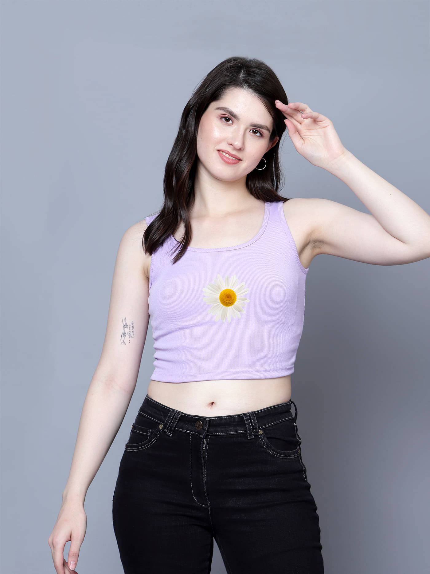 fashion and youth Women's Cotton Blend Crop Top ( Purple ) fashion and youth Women's Cotton Blend Crop Top ( Purple )