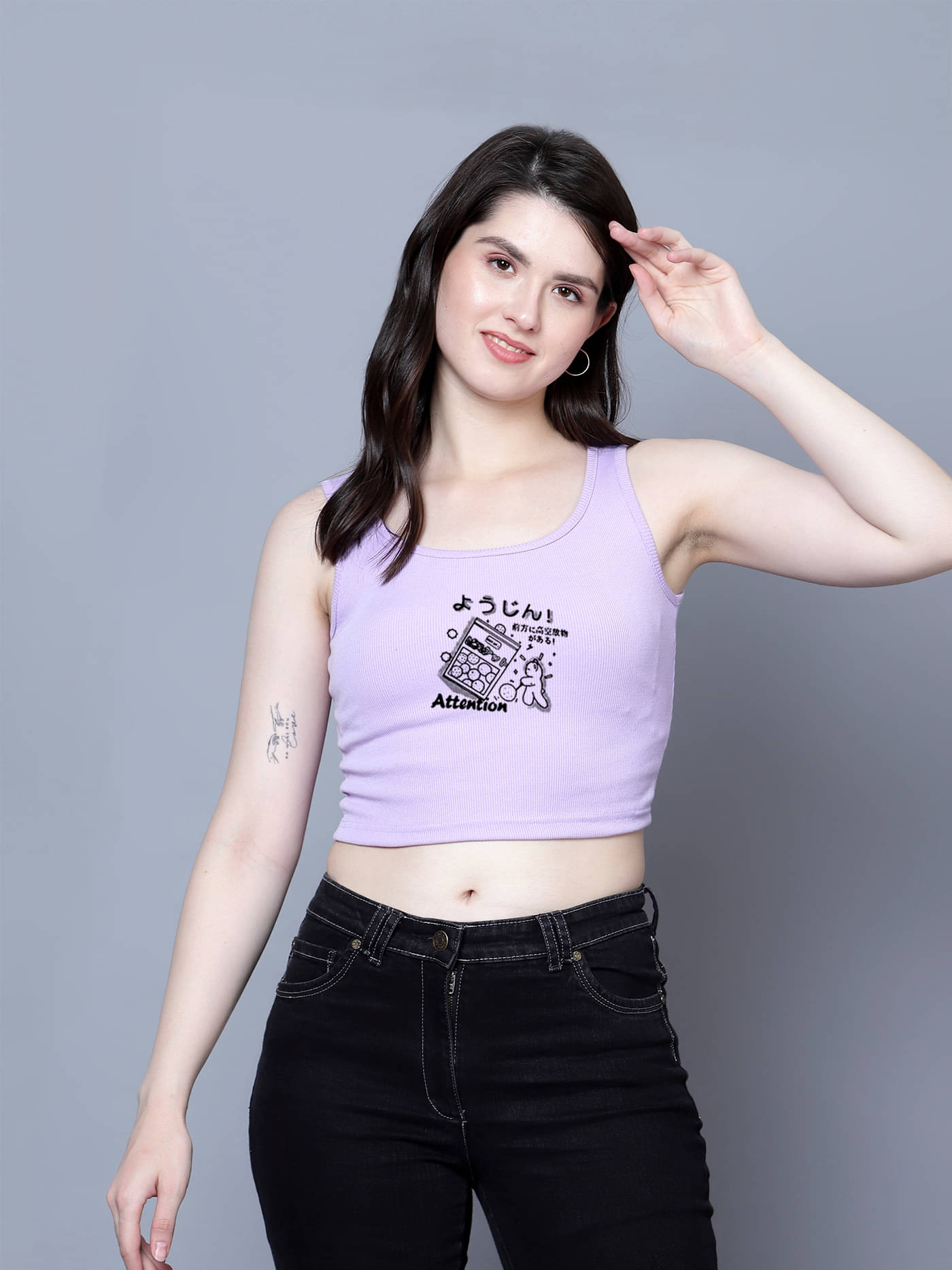     			fashion and youth Women's Cotton Blend Crop Top ( Purple )