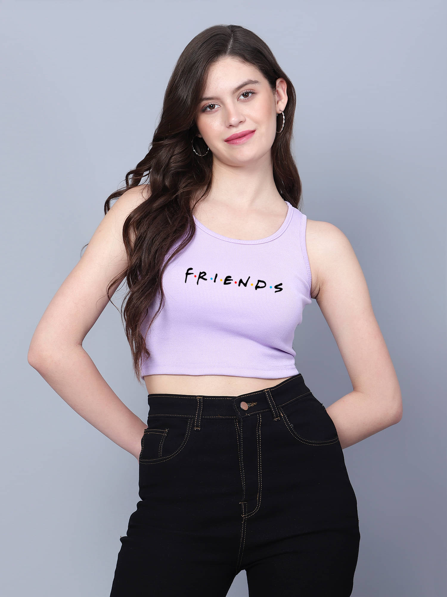     			fashion and youth Women's Cotton Blend Crop Top ( Purple )